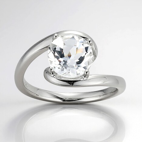 Anello in argento con Topazio Bianco