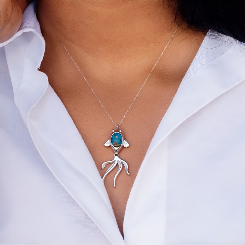 Edelstein-Silberanhänger