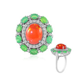 Äthiopischer Roter Opal-Silberring