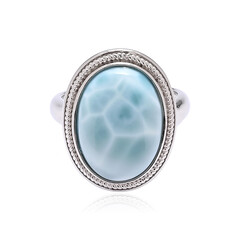 Zilveren ring met een larimar