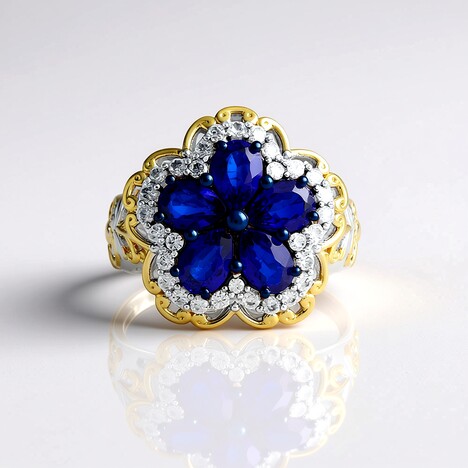 Anello in argento con Spinello Cobalto (Gems en Vogue)