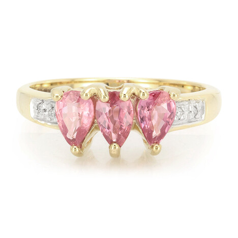 Bague en or et Saphir Padparadscha non chauffé