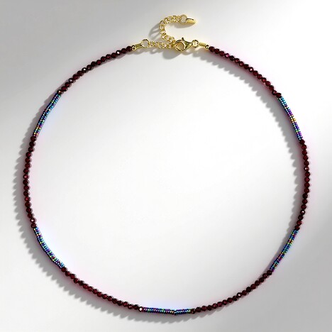 Collana in argento con Granato Mozambico