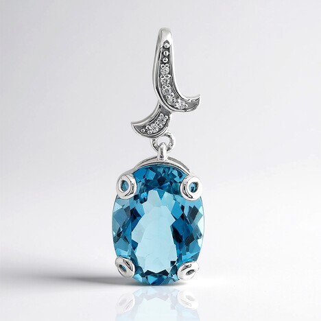 Ciondolo in argento con Topazio Blu Londra (Pallanova)