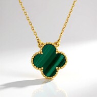 Collana in argento con Malachite (Adela Silber)