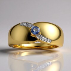 Anello in oro con Benitoite (Amanda Adkins)