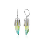 Zilveren oorbellen met meerkleurige-kwartskristallen (MONOSONO COLLECTION)