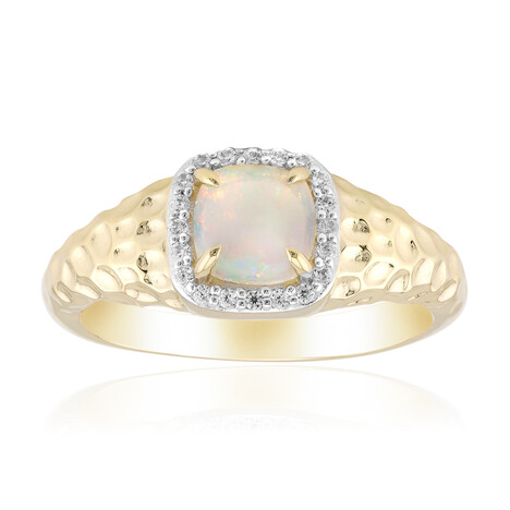 Brasilianischer Weißer Opal-Goldring