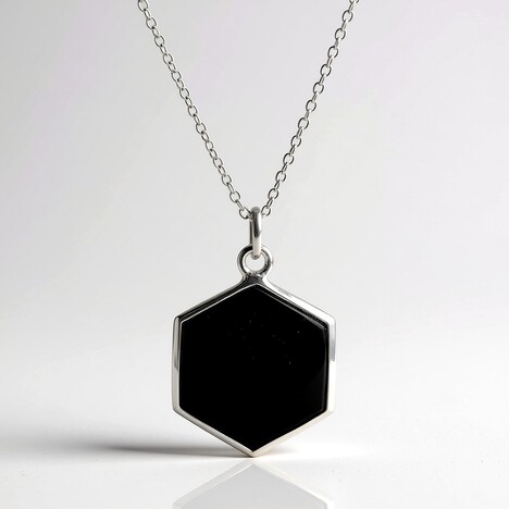 Collana in argento con Onice Nero