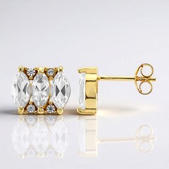 Orecchini in argento con Topazio Bianco