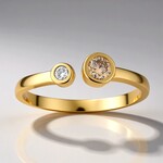 Anello in oro con Diamante Rose de France SI1 di Argyle (Annette)