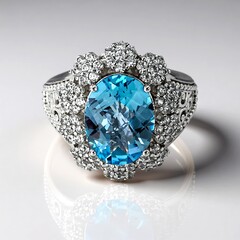 Anello in argento con Topazio Blu Cielo (Dallas Prince Designs)