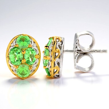 Orecchini in argento con Tsavorite della Tanzania (Gems en Vogue)