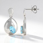 Orecchini in argento con Acquamarina del Mozambico (Pallanova)
