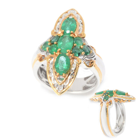 Bague en argent et Emeraude de Zambie (Gems en Vogue)