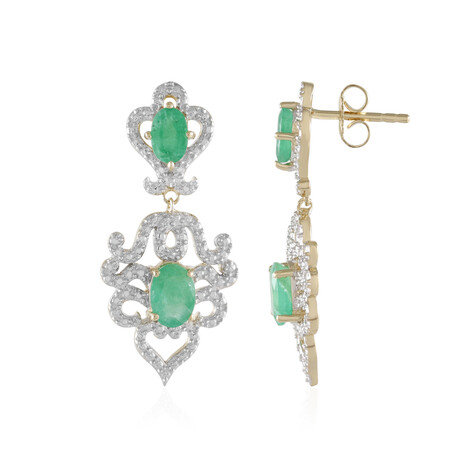 Socoto Emerald Silver Earrings