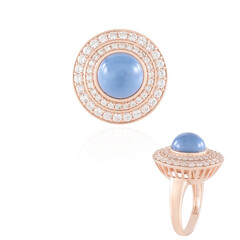 Anillo en plata con Ópalo azul