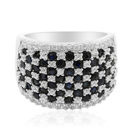 Zilveren ring met blauwe saffieren