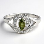 Anello placcato in platino con Tormalina Cuprian
