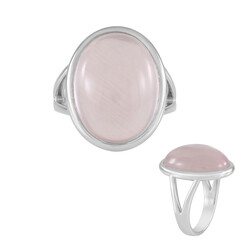 Zilveren ring met een rozen kwarts