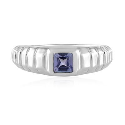 Zilveren ring met een tanzaniet (de Melo)
