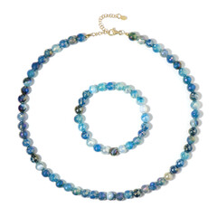 Parure en argent et Agate mystique bleue