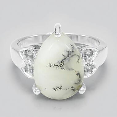 Anello in argento con Agata Dendritica