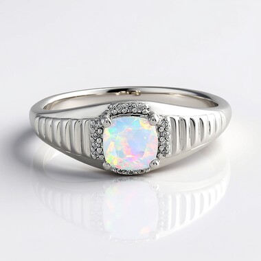 Bague en argent et Opale Welo