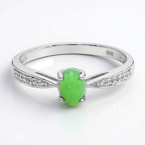 Bague en argent et Chrysoprase impériale