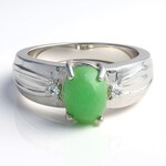 Anello in argento con Crisoprasio Imperiale