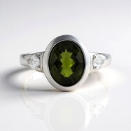 Bague en argent et Vésuvianite