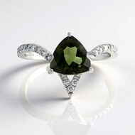 Moldavite Silver Ring