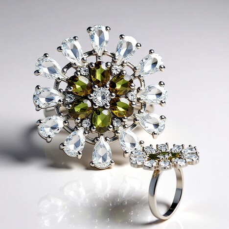 Anello in argento con Topazio Bianco