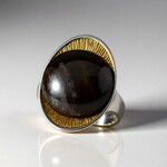 Anello in argento con Legno Fossile (dagen)
