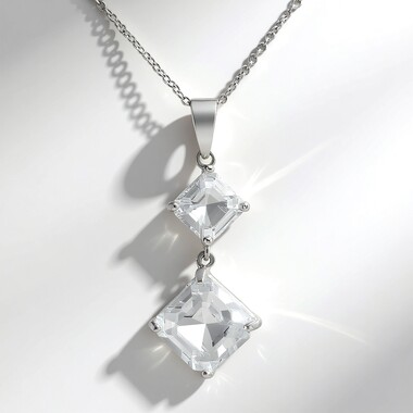 White Topaz Silver Necklace