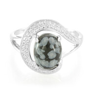 Schneeflocken-Obsidian-Silberring