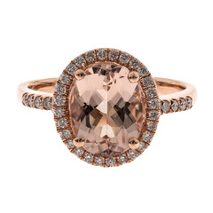 Anillo en oro con Morganita AAA