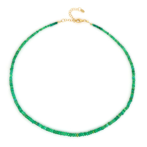 Äthiopischer Grüner Opal-Silberhalskette