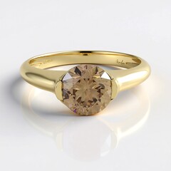 Anello in oro con Diamante Champagne I2