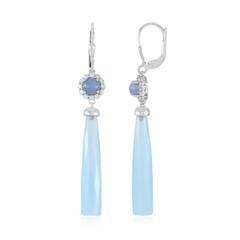 Boucles d'oreilles en argent et Calcédoine bleue (KM by Juwelo)