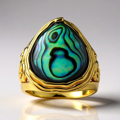 Anello in argento con Conchiglia Abalone (Art of Nature)