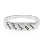 Smaragdgrüner Diamant-Silberring