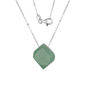 Grüner Aventurin-Silberhalskette