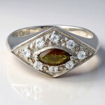 Anello placcato in platino con Tormalina Cuprian
