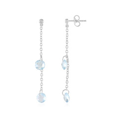Himmelblauer Topas-Silberohrringe