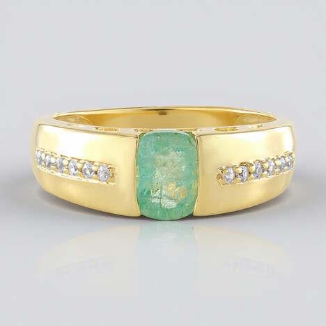 Anello in argento con Smeraldo Russo (Adela Silber)