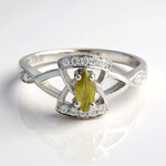 Anello placcato in platino con Tormalina Cuprian
