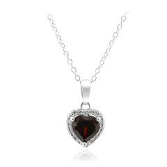 Garnet Silver Necklace