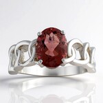Anello in argento con Apatite Rossa