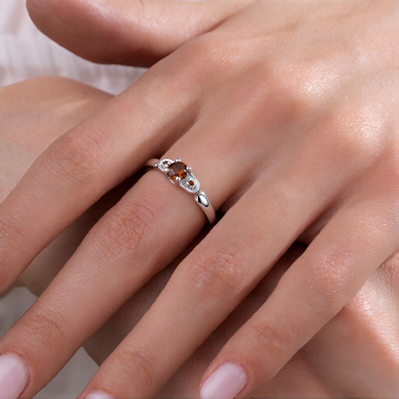 Fancy-Diamant-Silberring